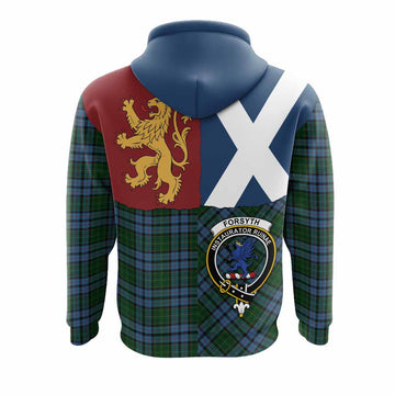 Forsyth Crest Tartan Hoodie with Lion Rampant Saltire Style