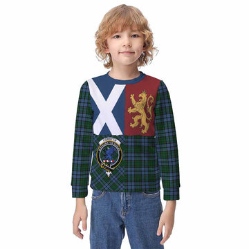 Forsyth Crest Tartan Kid Knitted Sweatshirt with Lion Rampant Saltire Style