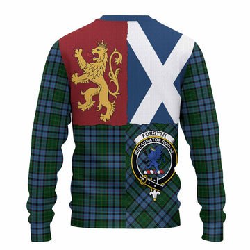Forsyth Crest Tartan Knitted Sweater with Lion Rampant Saltire Style