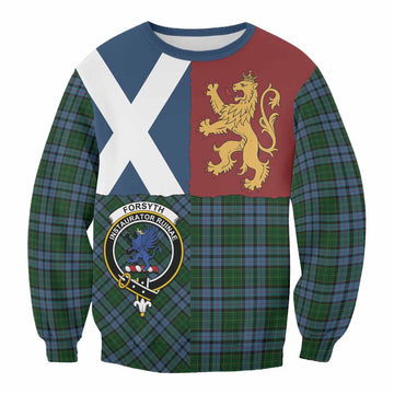 Forsyth Crest Tartan Sweatshirt with Lion Rampant Saltire Style