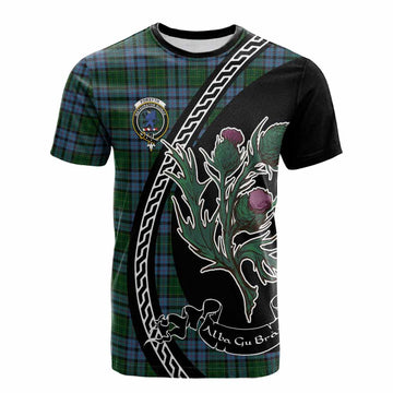 Forsyth Family Crest Tartan Cotton T-shirt Alba Thistle Inspired