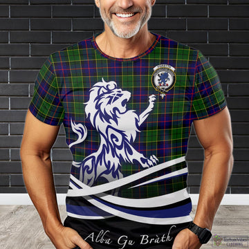 Forsyth Modern Tartan T-Shirt with Alba Gu Brath Regal Lion Emblem