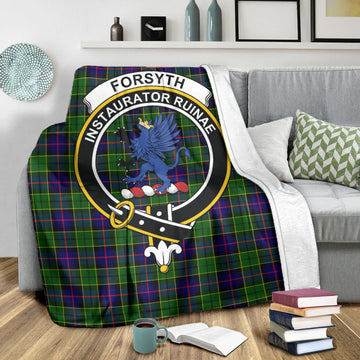 Forsyth Modern Tartan Blanket with Family Crest
