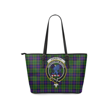Forsyth Modern Tartan Leather Tote Bag with Family Crest