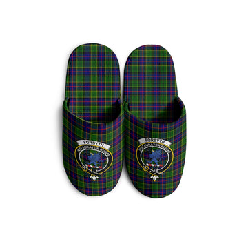 Forsyth Modern Tartan Home Slippers with Family Crest