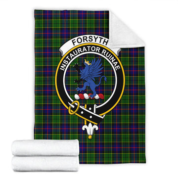 Forsyth Modern Tartan Blanket with Family Crest