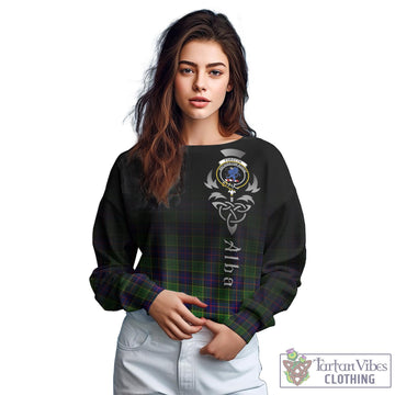 Forsyth Modern Tartan Sweatshirt Featuring Alba Gu Brath Family Crest Celtic Inspired