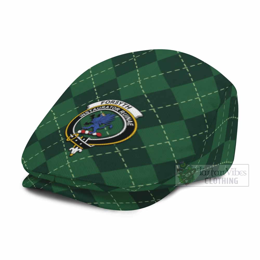 Forsyth Scottish Family Crest Flat Cap Green Argyle Classic Style - Tartan Vibes Clothing