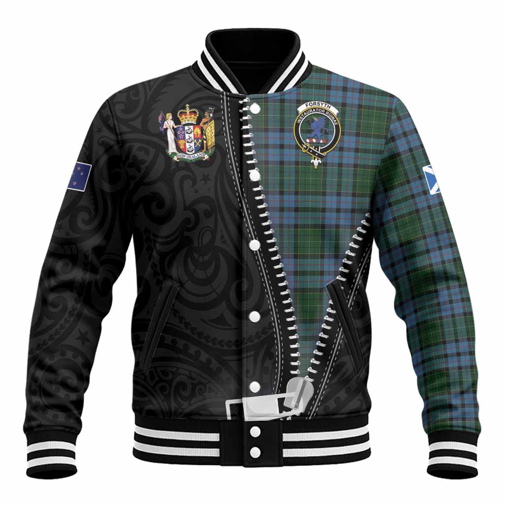 Forsyth Tartan Baseball Jacket New Zealand Pattern Unique Zipper Stylized