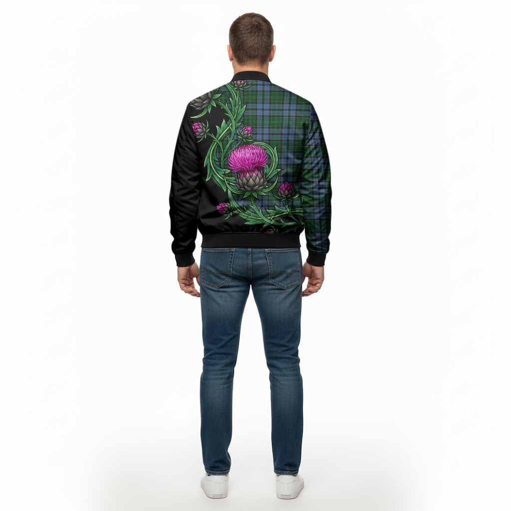Forsyth Tartan Bomber Jacket Resilient Scottish Thistle - Tartan Vibes Clothing