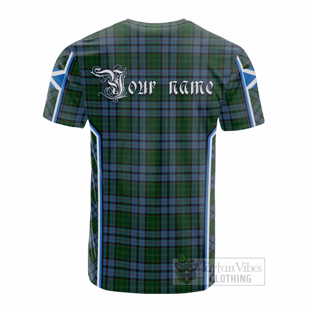 Forsyth Tartan Crest Cotton T-shirt Scotland Coat of Arm Flag Style - Tartan Vibes Clothing