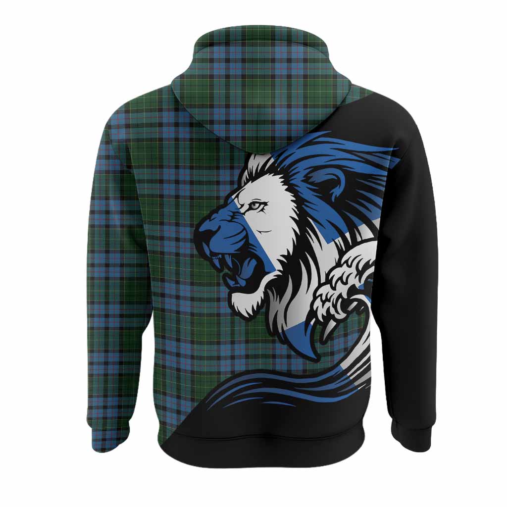 Forsyth Tartan Crest Hoodie Scottish Golden Lions Wave Flow
