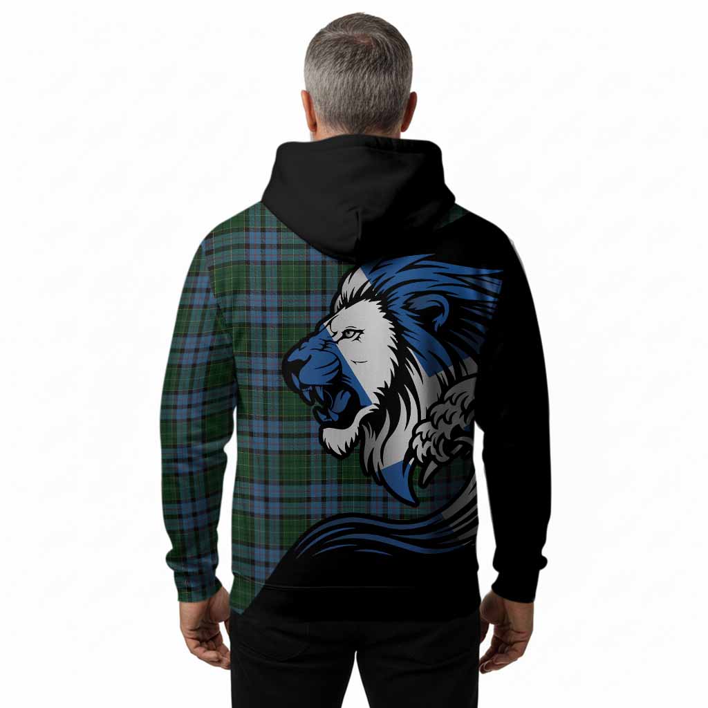 Forsyth Tartan Crest Hoodie Scottish Golden Lions Wave Flow