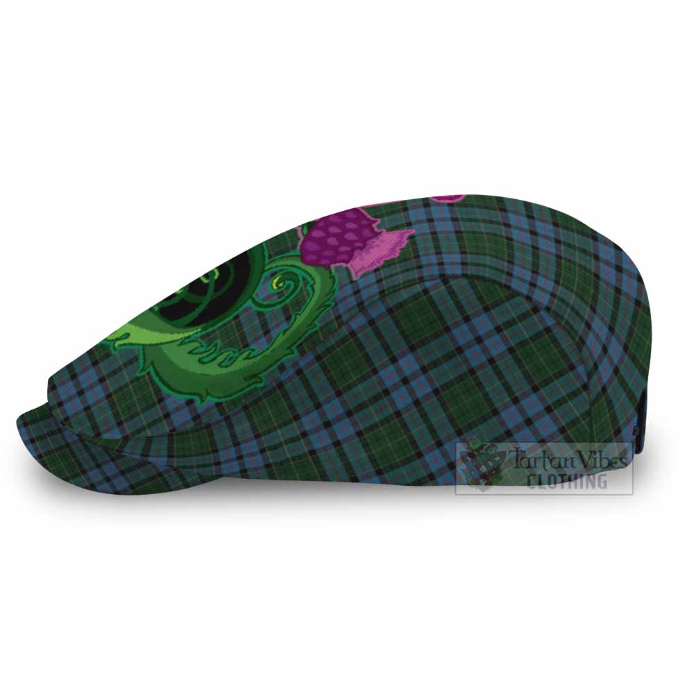 Forsyth Tartan Flat Cap, Jeff Cap Traditional Scottish Thistle