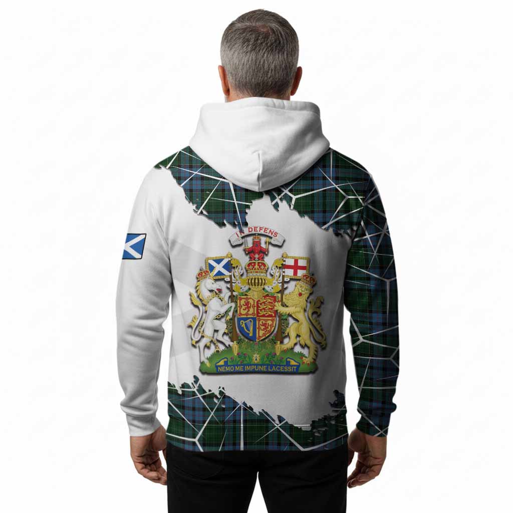 Forsyth Tartan Hoodie with Family Crest and Lion Rampant Grunge Style