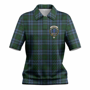 Forsyth Tartan Women’s Polo Sweater Top with Family Crest