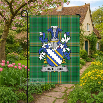 Fortescue Irish Clan Tartan Garden Flag with Coat of Arms