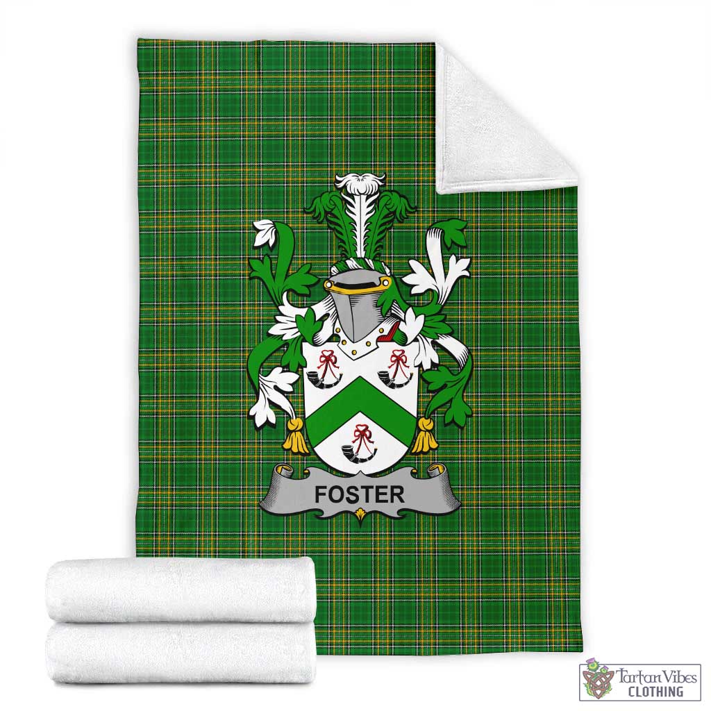 Foster Irish Clan Tartan Blanket with Coat of Arms X-Large 59 x 79 inches 150 x 200 cm - Tartan Vibes Clothing