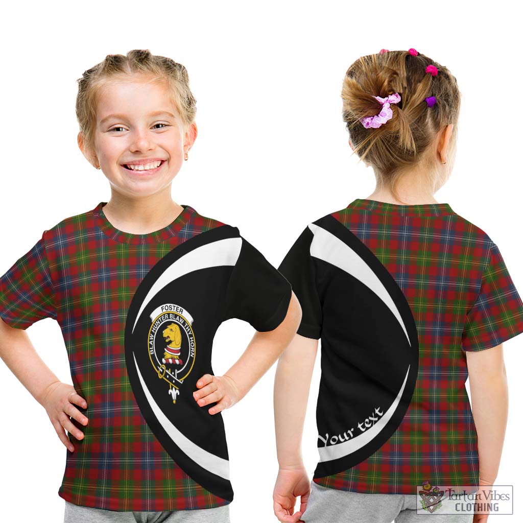 Foster Tartan Kid T-Shirt with Family Crest Circle Style - Tartan Vibes Clothing