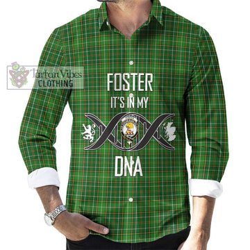 Foster Hunting Tartan Long Sleeve Button Shirt with Family Crest DNA In Me Style Men's Shirt S - Tartanvibesclothing Shop