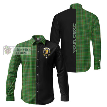 Foster Hunting Tartan Long Sleeve Button Shirt with Family Crest and Half Of Me Style Men's Shirt S - Tartanvibesclothing Shop