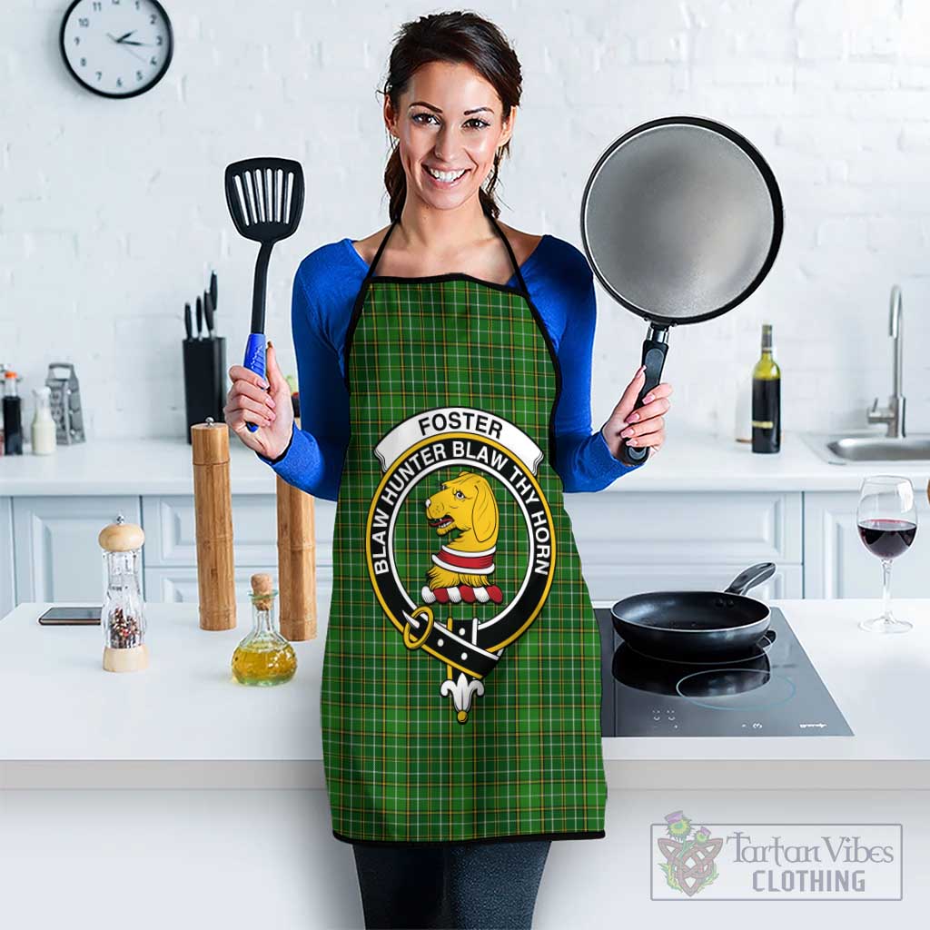 Foster Hunting Tartan Apron with Family Crest Black S 38x47 cm - Tartan Vibes Clothing