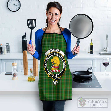 Foster Hunting Tartan Apron with Family Crest Black S 38x47 cm - Tartan Vibes Clothing