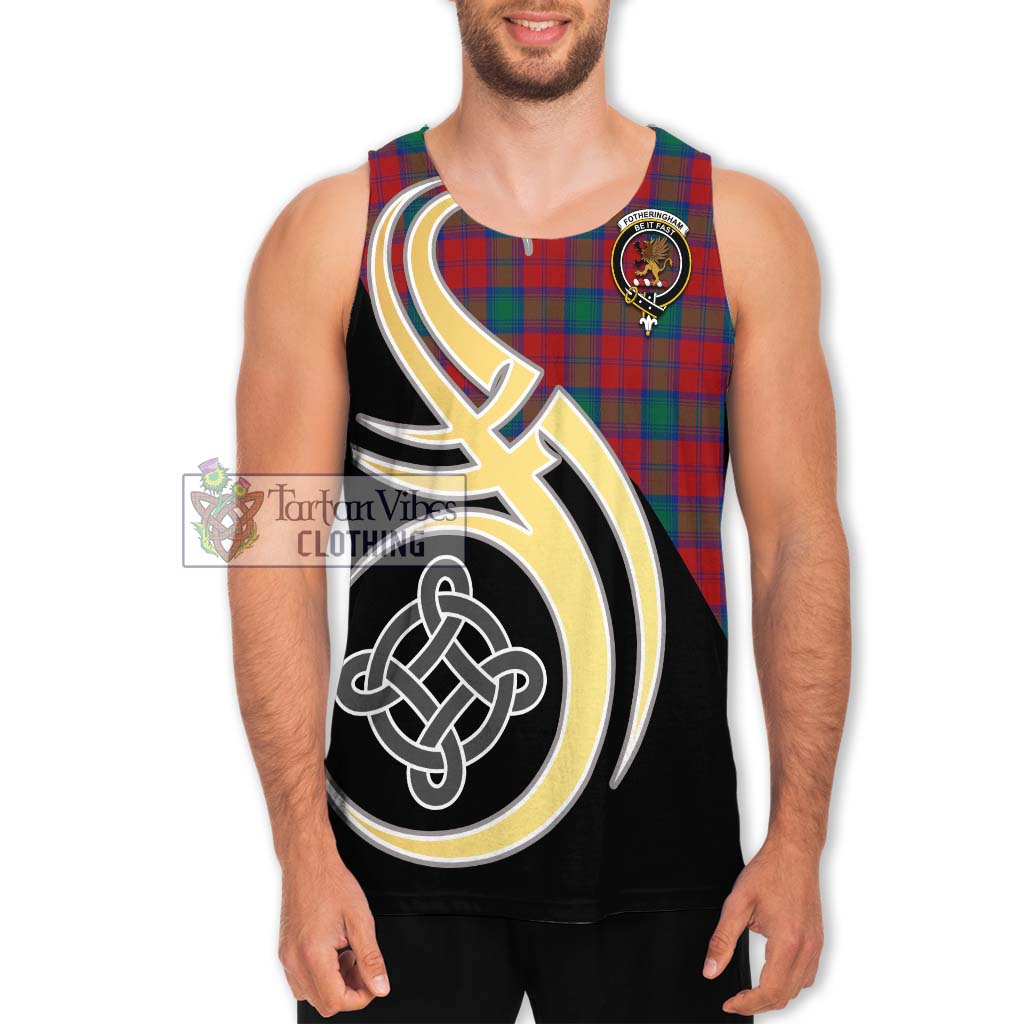 Fotheringham (Fotheringhame) Tartan Men's Tank Top with Family Crest and Celtic Symbol Style Men - Tartan Vibes Clothing