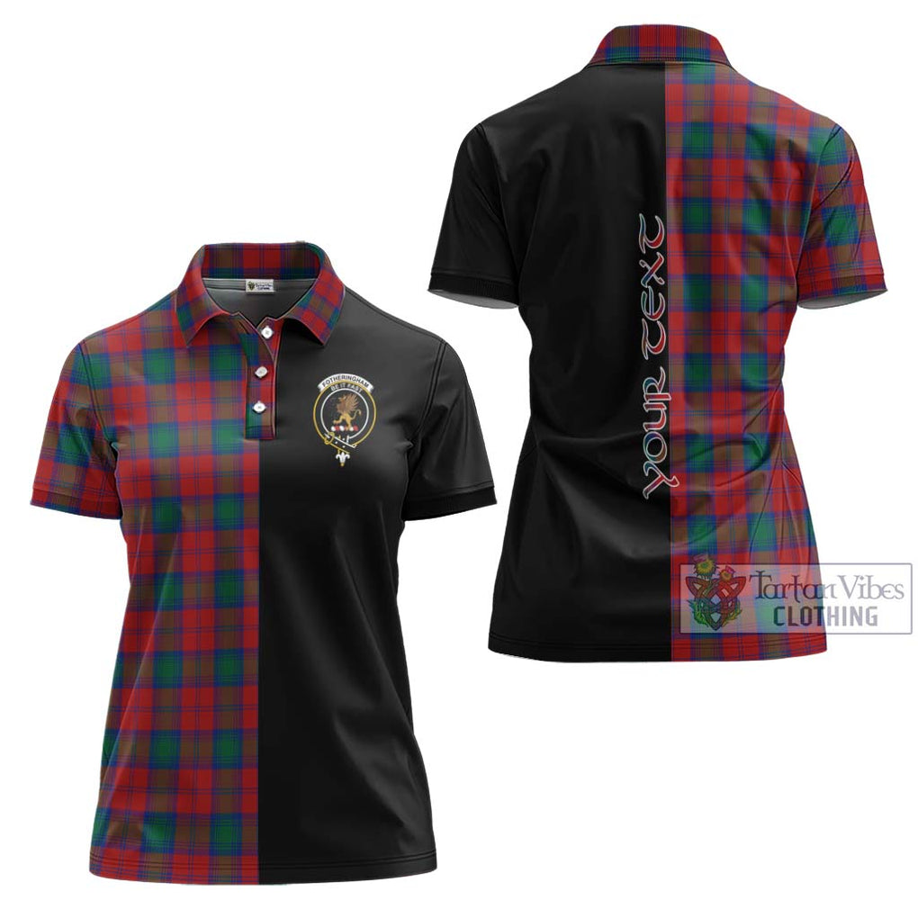 Fotheringham (Fotheringhame) Tartan Women's Polo Shirt with Family Crest and Half Of Me Style Women - Tartanvibesclothing Shop