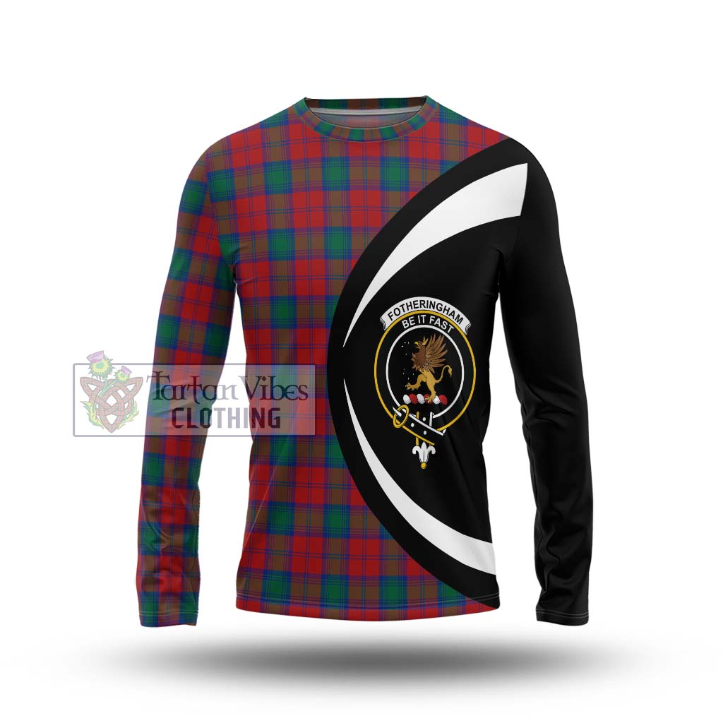 Fotheringham (Fotheringhame) Tartan Long Sleeve T-Shirt with Family Crest Circle Style Unisex - Tartan Vibes Clothing