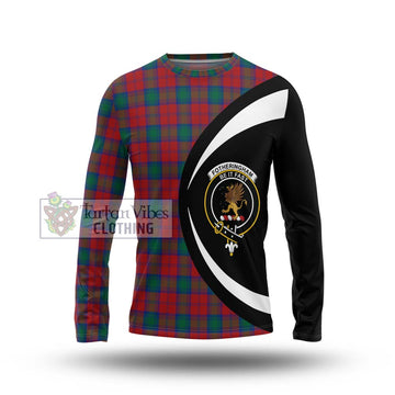Fotheringham (Fotheringhame) Tartan Long Sleeve T-Shirt with Family Crest Circle Style Unisex - Tartan Vibes Clothing