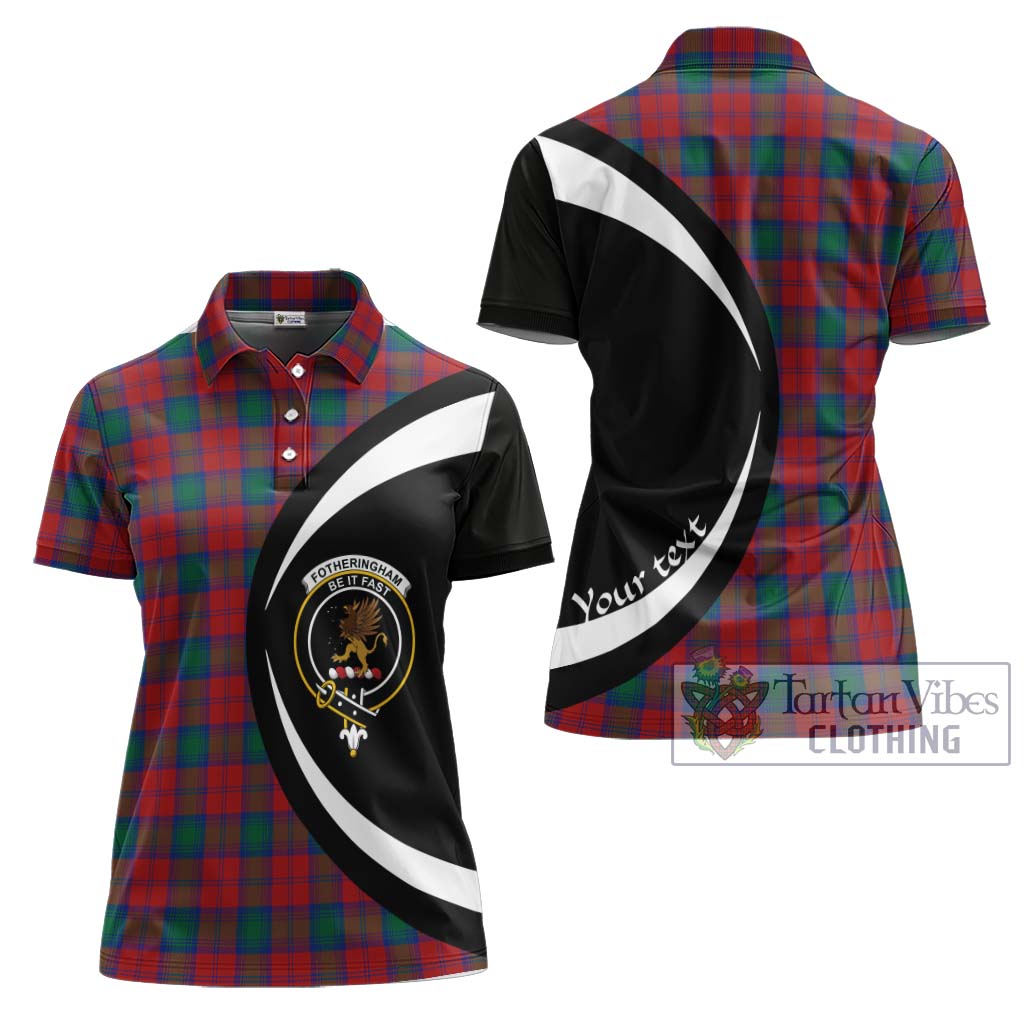 Fotheringham (Fotheringhame) Tartan Women's Polo Shirt with Family Crest Circle Style Women - Tartan Vibes Clothing