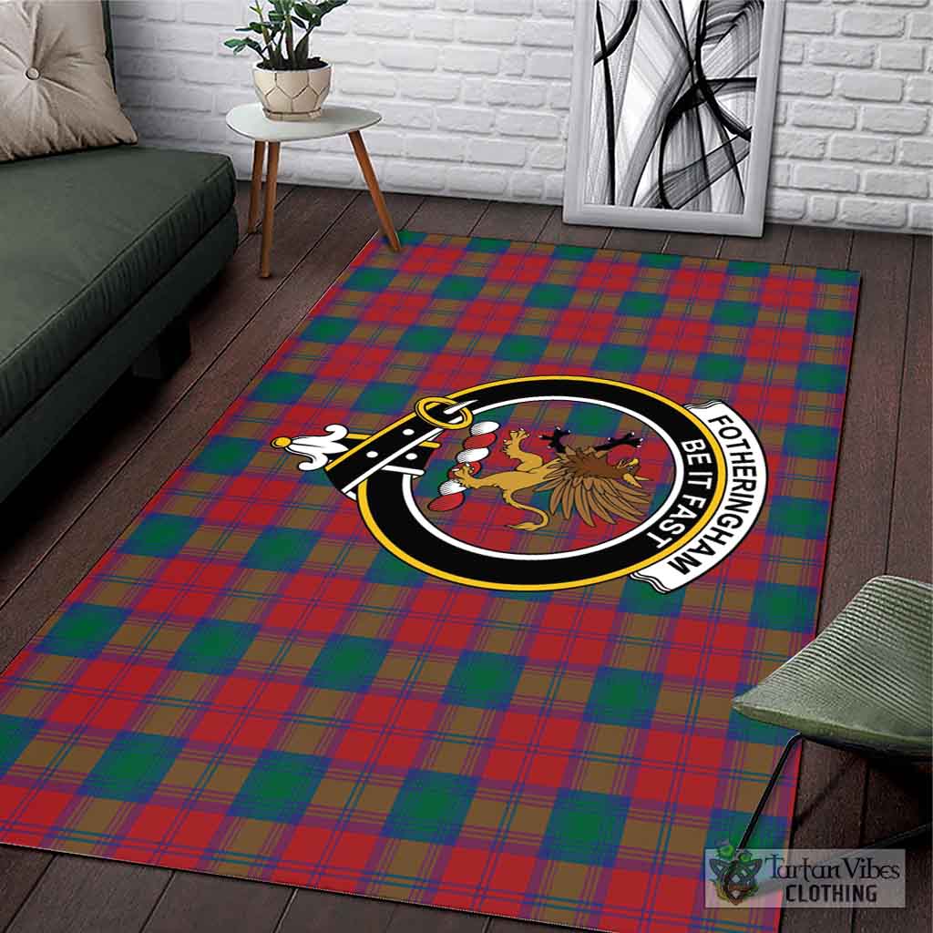 Tartan Vibes Clothing Fotheringham Tartan Area Rug with Family Crest