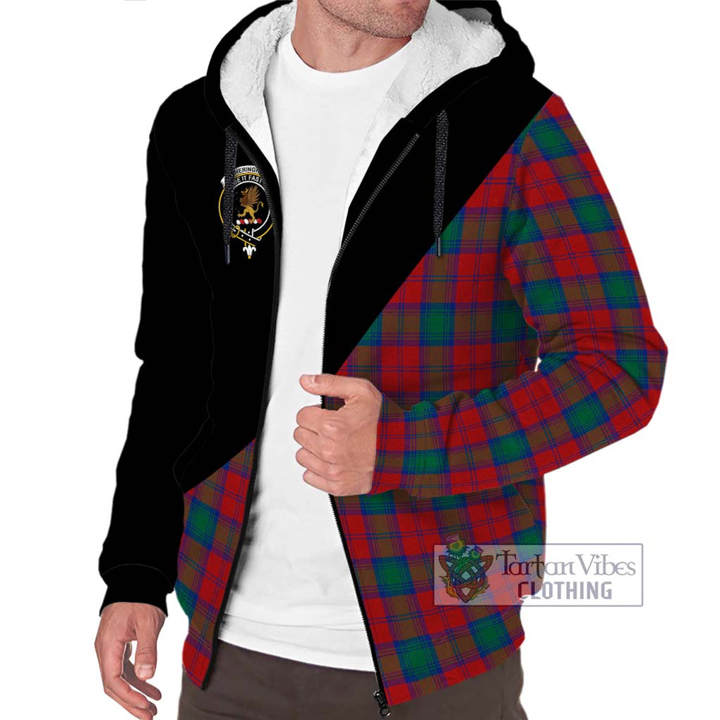 Fotheringham (Fotheringhame) Tartan Sherpa Hoodie with Family Crest and Military Logo Style Unisex S - Tartanvibesclothing Shop