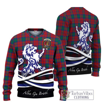 Fotheringham (Fotheringhame) Tartan Knitted Sweater with Alba Gu Brath Regal Lion Emblem Unisex - Tartanvibesclothing Shop