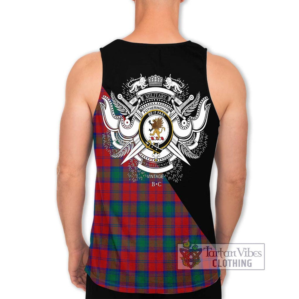 Fotheringham (Fotheringhame) Tartan Men's Tank Top with Family Crest and Military Logo Style - Tartanvibesclothing Shop