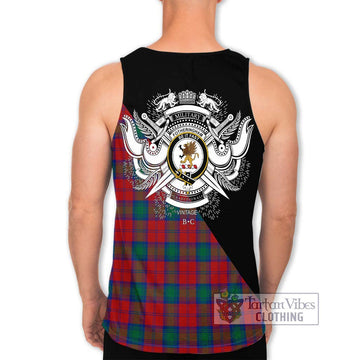 Fotheringham (Fotheringhame) Tartan Men's Tank Top with Family Crest and Military Logo Style - Tartanvibesclothing Shop