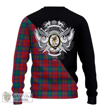 Fotheringham (Fotheringhame) Tartan Knitted Sweater with Family Crest and Military Logo Style - Tartanvibesclothing Shop