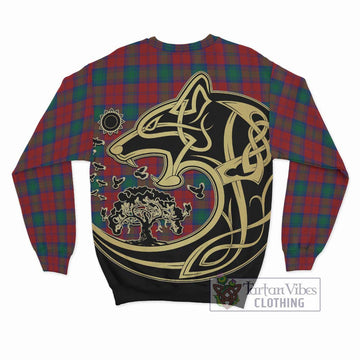 Fotheringham (Fotheringhame) Tartan Sweatshirt with Family Crest Celtic Wolf Style - Tartan Vibes Clothing