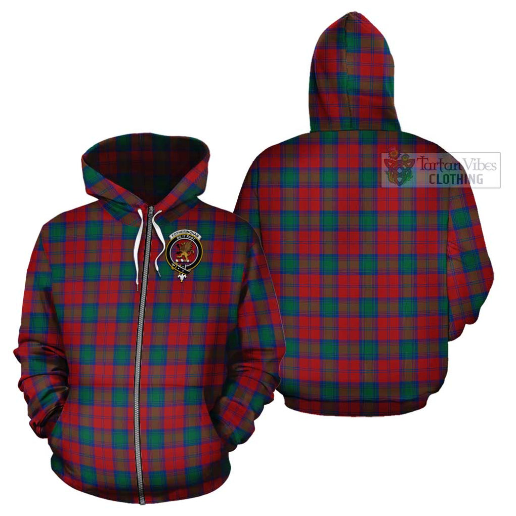 Fotheringham (Fotheringhame) Tartan Cotton Hoodie with Family Crest Zip Hoodie - Tartan Vibes Clothing