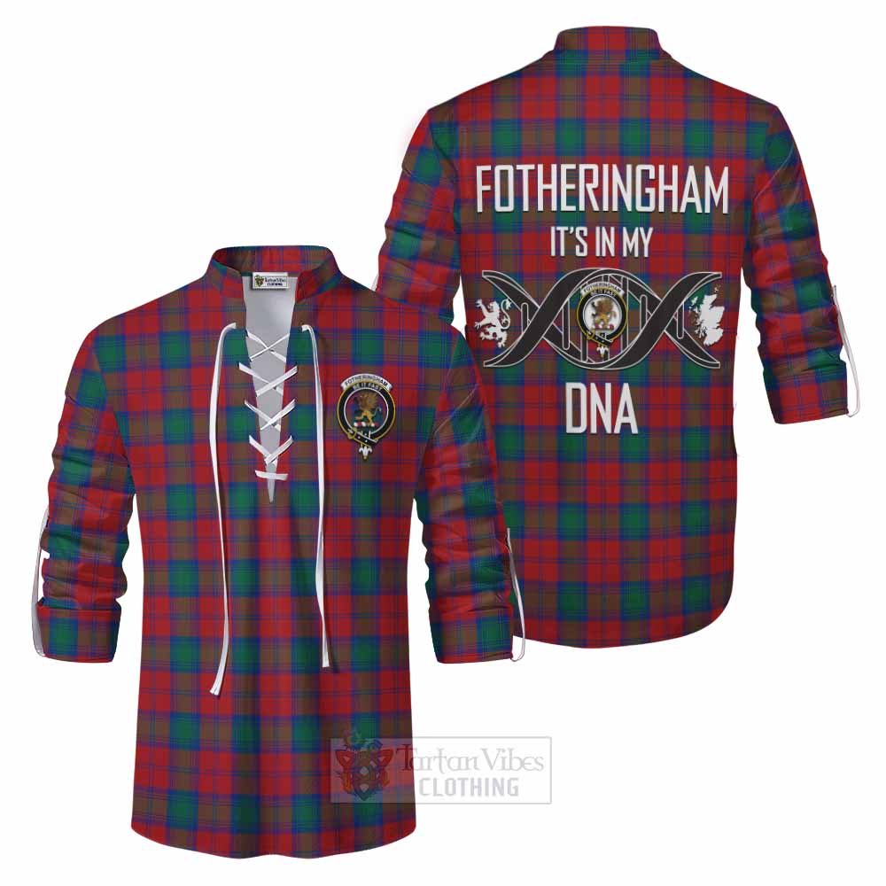 Tartan Vibes Clothing Fotheringham (Fotheringhame) Tartan Ghillie Kilt Shirt with Family Crest DNA In Me Style