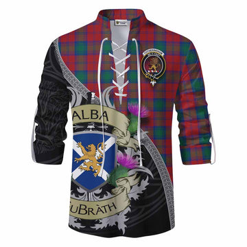Fotheringham (Fotheringhame) Tartan Family Crest Ghillie Kilt Shirt Lion Rampant Royal Thistle Shield Celtic Inspired
