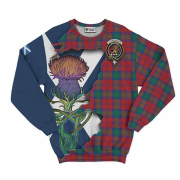 Tartan Vibes Clothing Fotheringham (Fotheringhame) Tartan Family Crest Sweatshirt Scottish Thistle Celtic Inspired