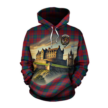 Tartan Vibes Clothing Fotheringham (Fotheringhame) Tartan Family Crest Cotton Hoodie with Scottish Ancient Castle Style