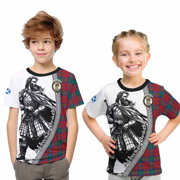 Fotheringham (Fotheringhame) Tartan Clan Crest Kid T-Shirt with Highlander Warrior Celtic Style