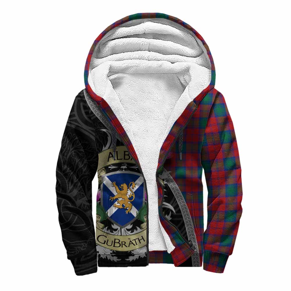 Tartan Vibes Clothing Fotheringham (Fotheringhame) Tartan Family Crest Sherpa Hoodie Lion Rampant Royal Thistle Shield Celtic Inspired