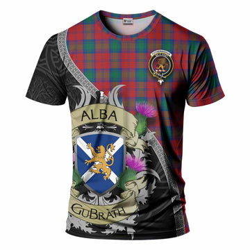 Tartan Vibes Clothing Fotheringham (Fotheringhame) Tartan Family Crest T-Shirt Lion Rampant Royal Thistle Shield Celtic Inspired