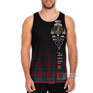 Tartan Vibes Clothing Fotheringham (Fotheringhame) Tartan Men's Tank Top Featuring Alba Gu Brath Family Crest Celtic Inspired