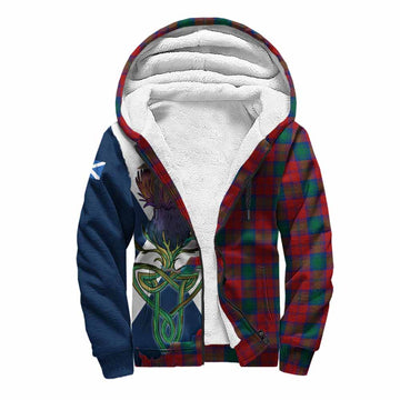 Fotheringham (Fotheringhame) Tartan Family Crest Sherpa Hoodie Scottish Thistle Celtic Inspired
