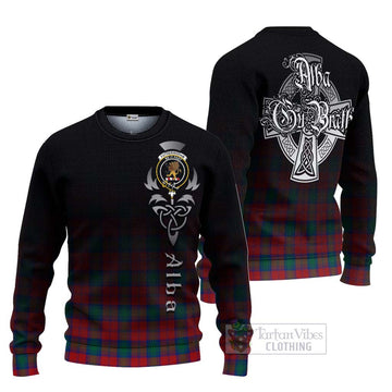 Tartan Vibes Clothing Fotheringham (Fotheringhame) Tartan Knitted Sweater Featuring Alba Gu Brath Family Crest Celtic Inspired